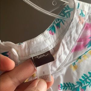 Beautiful white with colorful flowers girls dress